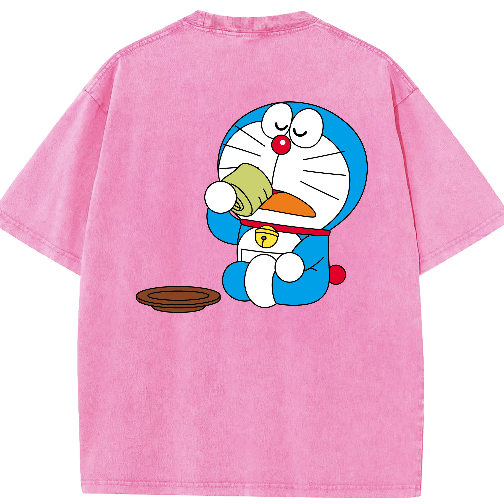 （画像用） ドラえもん Doraemon 綿100% ヴィンテージ風 半袖Tシャツ（背面プリント）